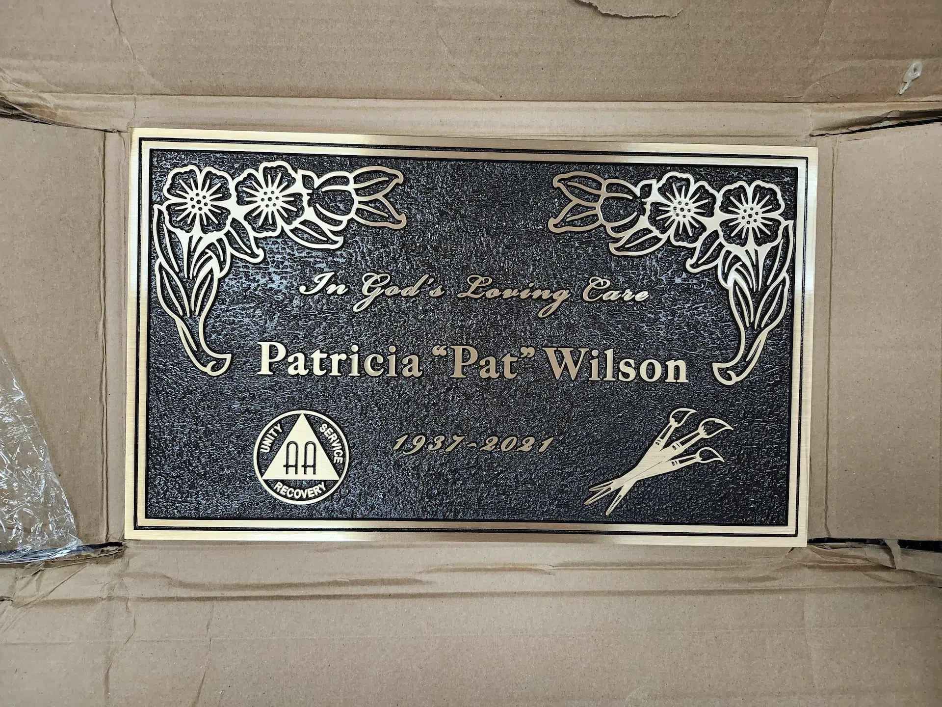 Bronze Tomb Plaque hand-carved by Tomb Plaque Shop in NJ — image 1